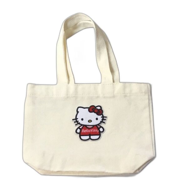 HELLO KITTY Sanrio Small Canvas Tote Bag with Straps 10 x 7 x 3 inches - Picture 1 of 8